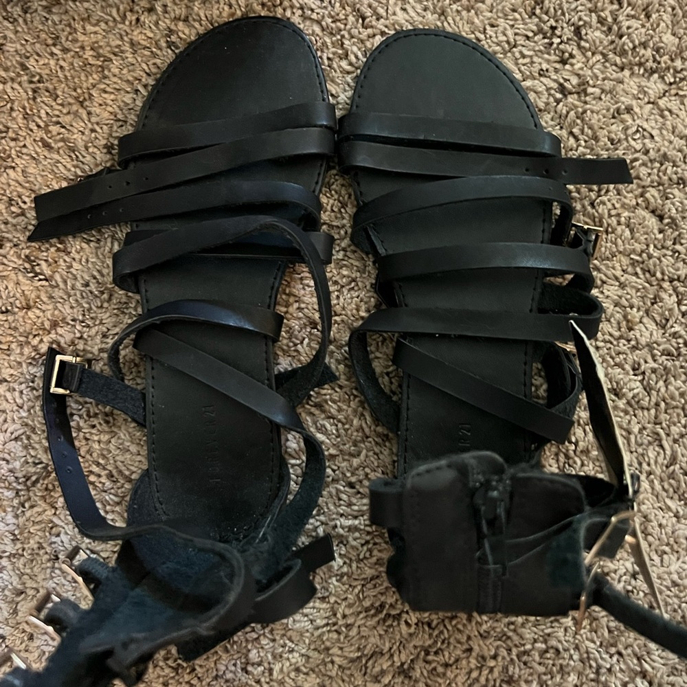 Forever 21 Black Strappy Sandals